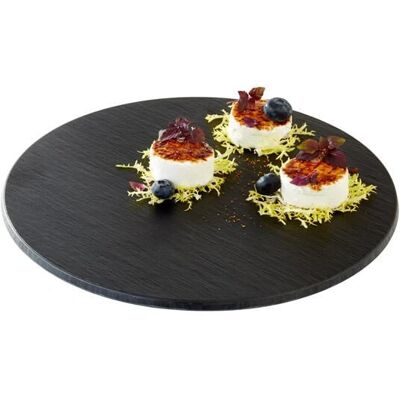 Plateau APS 83992 - Aspect ardoise - Rond 30cm - Publicité Plateau APS 83992 - Aspect ardoise - Rond 30cm - Publicité