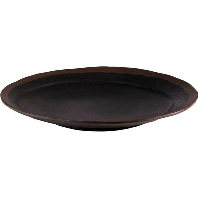 Assiette en mélamine Marone d'APS - 28cm - Noir avec Bord Marron - Vaisselle - Publicité Assiette en mélamine Marone d'APS - 28cm - Noir avec Bord Marron - Vaisselle - Publicité