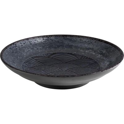 APS 84911 Assiette creuse en mélamine noire Dark Wave Ø 22,5 cm, H 5 cm, 0,75 L APS 84911 Assiette creuse en mélamine noire Dark Wave Ø 22,5 cm, H 5 cm, 0,75 L