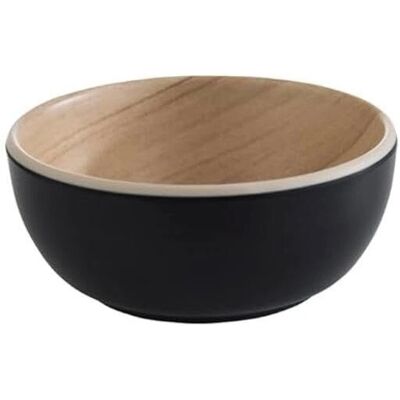 Bol en mélamine Frida d'APS - Rond, 8,5cm, Noir/Effet bois Bol en mélamine Frida d'APS - Rond, 8,5cm, Noir/Effet bois