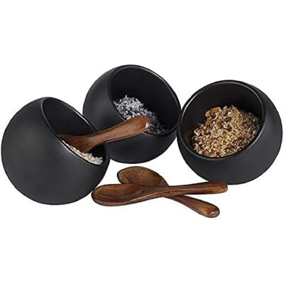 APS MOON Lebensmittelaufbewahrungsbehälter - 50ml, Schwarz, Melamin, Set von 3 APS MOON Lebensmittelaufbewahrungsbehälter - 50ml, Schwarz, Melamin, Set von 3