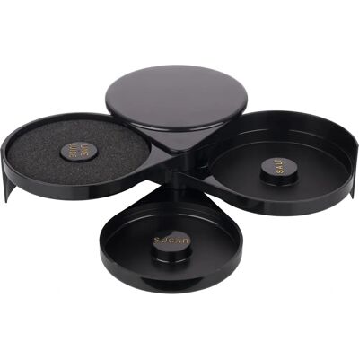 Assheuer + Pott Bordre en Verre Noir avec Éponge & Compartiments - Accessoires de Bar Assheuer + Pott Bordre en Verre Noir avec Éponge & Compartiments - Accessoires de Bar