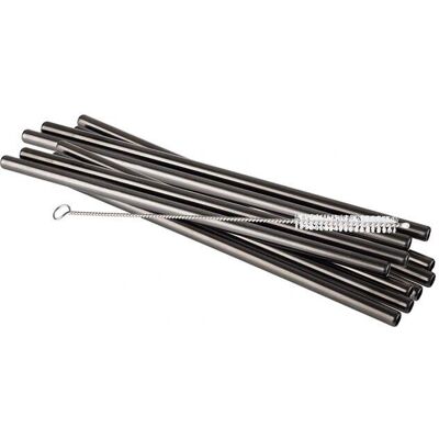APS-Germany 93384 Paille Réutilisable Acier Inoxydable Noir - Paille Réutilisable APS-Germany 93384 Paille Réutilisable Acier Inoxydable Noir - Paille Réutilisable