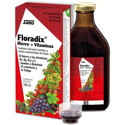 Floradix - Formula liquida di ferro e vitamine 500ml - Supporta energia e riduce affaticamento Floradix - Formula liquida di ferro e vitamine 500ml - Supporta energia e riduce affaticamento