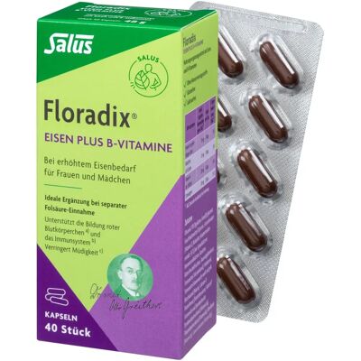 Salus Pharma GmbH Floradix Eisen + B-Vitamine Kapseln - Nahrungsergänzung Salus Pharma GmbH Floradix Eisen + B-Vitamine Kapseln - Nahrungsergänzung