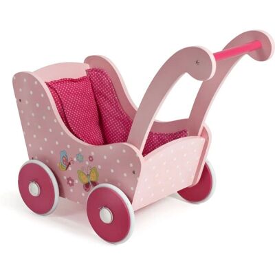 CHIC2000 Holz-Puppenwagen - Schmetterlings Pink - Puppenwagen CHIC2000 Holz-Puppenwagen - Schmetterlings Pink - Puppenwagen