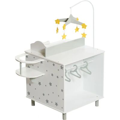 Table à langer poupée CHIC 2000 Grise - Meubles pour poupées avec chaise haute et armoire Table à langer poupée CHIC 2000 Grise - Meubles pour poupées avec chaise haute et armoire