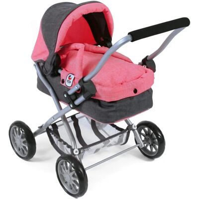 Poussette pour Poupées Bayer Chic Smarty - Rose & Gris Foncé - Publicité Poussette pour Poupées Bayer Chic Smarty - Rose & Gris Foncé - Publicité