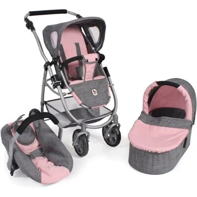 CHIC2000 Emotion All In 3in1 Puppenwagen - Bunt Grau-Rosa CHIC2000 Emotion All In 3in1 Puppenwagen - Bunt Grau-Rosa
