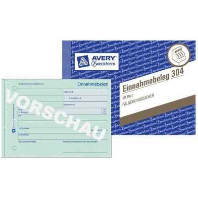 Avery 304 Quittungsheft - Mikroperforiert, 50 Böcker Avery 304 Quittungsheft - Mikroperforiert, 50 Böcker