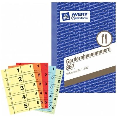 Avery 867 Modell - Mehrfarbig - 100 Blätter - Tickettyp Avery 867 Modell - Mehrfarbig - 100 Blätter - Tickettyp