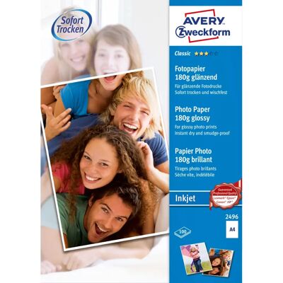 Papier photo brillant blanc Avery Zweckform 2496 A4 - Publicité Papier photo brillant blanc Avery Zweckform 2496 A4 - Publicité