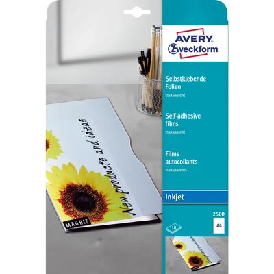 Pellicola trasparente Avery 2500 per inchiostro inkjet - A4 Pellicola trasparente Avery 2500 per inchiostro inkjet - A4