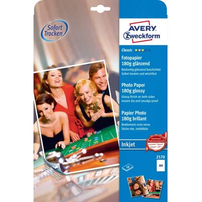Avery A4 Doppelseitiges Fotopapier Hochglanz 2570 180g Avery A4 Doppelseitiges Fotopapier Hochglanz 2570 180g