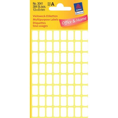 Avery 3041 Selvklebende Merker - Rektangulær Rund - 384 stk Avery 3041 Selvklebende Merker - Rektangulær Rund - 384 stk