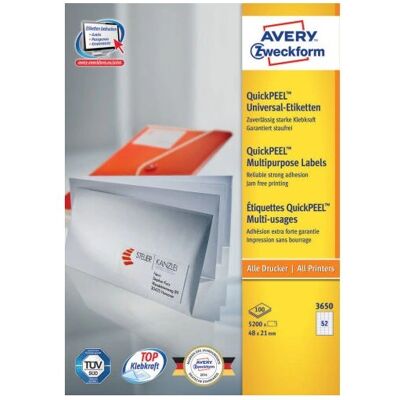 Avery 3650 Samoprzylepna prostokątna etykieta - Etykieta Avery 3650 Samoprzylepna prostokątna etykieta - Etykieta