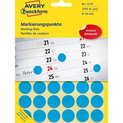 Avery 3375 Kék Címkék - Öntapadós Kerek Matricák Avery 3375 Kék Címkék - Öntapadós Kerek Matricák
