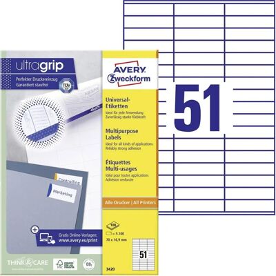 Avery Zweckform 3420 Universale etiketter - Etiketter Avery Zweckform 3420 Universale etiketter - Etiketter
