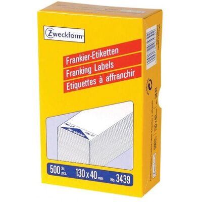 Avery 3439 Selbstklebende Rechteck-Etiketten - Weiß - 130x40mm - 500 Stück Avery 3439 Selbstklebende Rechteck-Etiketten - Weiß - 130x40mm - 500 Stück
