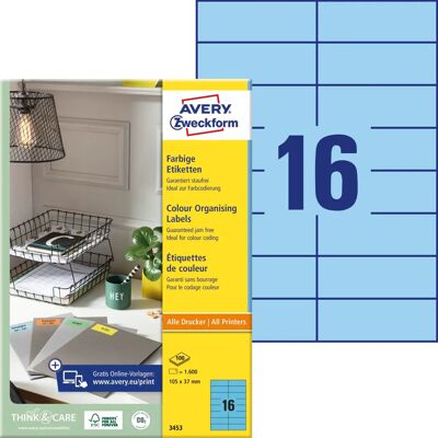 Avery Zweckform 3453 Blaue Etiketten - Labels Avery Zweckform 3453 Blaue Etiketten - Labels