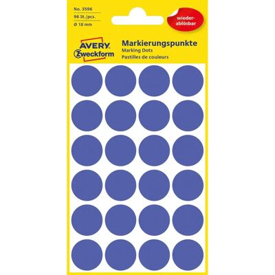 Étiquettes repositionnables Avery Zweckform Bleu 18mm - Labels - Publicité Étiquettes repositionnables Avery Zweckform Bleu 18mm - Labels - Publicité