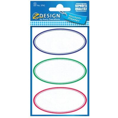 Avery 3742 Selbstklebende Etiketten - Oval, Bunt - 12 Stück Avery 3742 Selbstklebende Etiketten - Oval, Bunt - 12 Stück