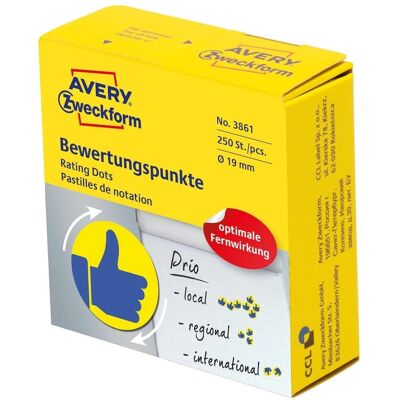 Etichette rotonde blu gialle Avery 3861 - Etichetta Etichette rotonde blu gialle Avery 3861 - Etichetta