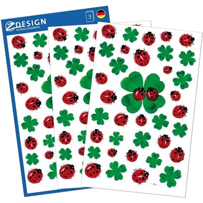 Avery Sticker - Verschiedene Kleeblätter & Käfer - 10 Stück Avery Sticker - Verschiedene Kleeblätter & Käfer - 10 Stück