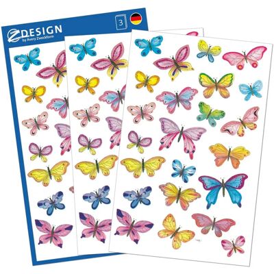 Autocollants de papillons Avery - 3 feuilles, 76x120mm, Papier Autocollants de papillons Avery - 3 feuilles, 76x120mm, Papier