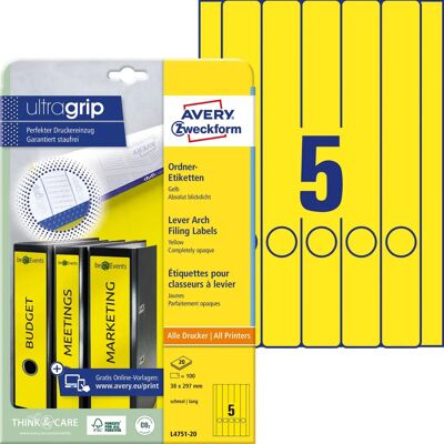 Avery L4751-20 Yellow Folder Labels - Folder Labels Avery L4751-20 Yellow Folder Labels - Folder Labels