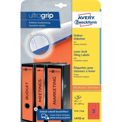 Avery L4752-20 Red Labels - Labels Avery L4752-20 Red Labels - Labels