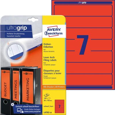 Avery Zweckform L4762-20 Ordneretiketten - Ablagesystem Avery Zweckform L4762-20 Ordneretiketten - Ablagesystem
