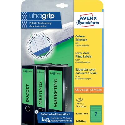 Avery Zweckform L4764-20 Zöld mappacímkék - Címke Avery Zweckform L4764-20 Zöld mappacímkék - Címke