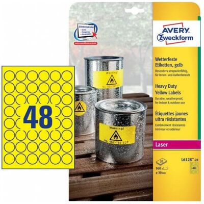Avery Zweckform L6128-20 Værbestandig Rund Merke - Merke Avery Zweckform L6128-20 Værbestandig Rund Merke - Merke