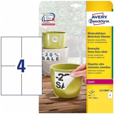 Etichette autoadesive bianche resistenti alle intemperie Avery L4719REV-20 - Etichetta Etichette autoadesive bianche resistenti alle intemperie Avery L4719REV-20 - Etichetta