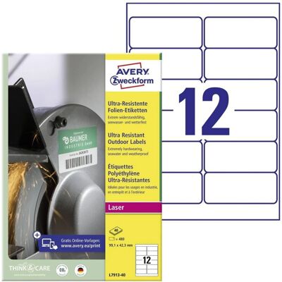 Avery Zweckform L7913-40 Weiße Universelle Etiketten - Etiketten Avery Zweckform L7913-40 Weiße Universelle Etiketten - Etiketten