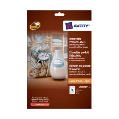 Avery L7101REV-20 Weiße Abziehbare Etiketten - Produktetiketten Avery L7101REV-20 Weiße Abziehbare Etiketten - Produktetiketten