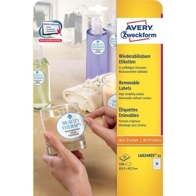 Avery Zweckform L6024REV-25 Hvite etiketter - Skrivermerker Avery Zweckform L6024REV-25 Hvite etiketter - Skrivermerker