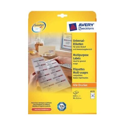 Etiquetas de impresora Avery 6121 - Blanco - 1950 uds Etiquetas de impresora Avery 6121 - Blanco - 1950 uds