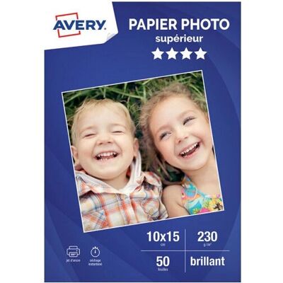Papier photo Avery 2497-50 - Brillant A6 Pack de 50 - Publicité Papier photo Avery 2497-50 - Brillant A6 Pack de 50 - Publicité
