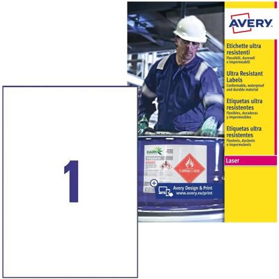 Holdbare polyetylenetiketter L7917-10 - 10 ark A4 Holdbare polyetylenetiketter L7917-10 - 10 ark A4
