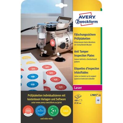 Avery L7805-10 Witte Manipulatiebestendige Etiket Avery L7805-10 Witte Manipulatiebestendige Etiket