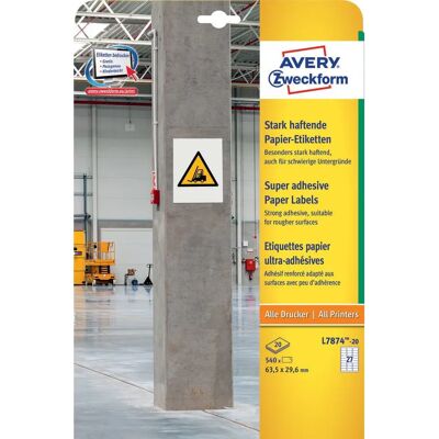 Avery L7874-20 White Power Labels - Labels Avery L7874-20 White Power Labels - Labels