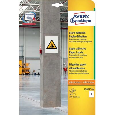 Avery L7877-20 Selbstklebende weiße Etiketten - Selbstklebende Etiketten Avery L7877-20 Selbstklebende weiße Etiketten - Selbstklebende Etiketten
