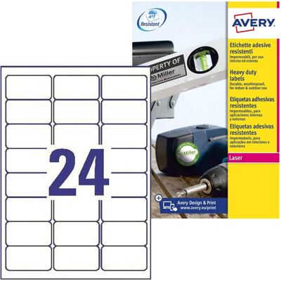 Værbestandige polyesteretiketter L4773-8 - 192 stk Værbestandige polyesteretiketter L4773-8 - 192 stk
