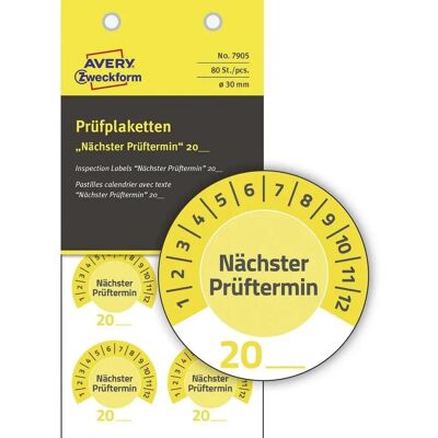 Étiquettes rondes jaunes Avery Zweckform - 80 pcs Étiquettes rondes jaunes Avery Zweckform - 80 pcs