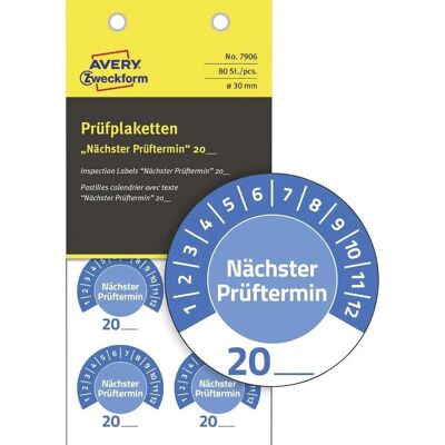 Avery Zweckform Round Labels - Inspection Labels - Blue Avery Zweckform Round Labels - Inspection Labels - Blue