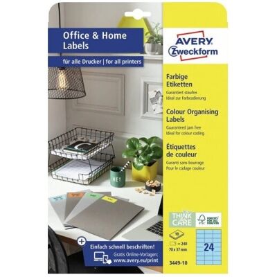 Avery 3449-10 Blaue Rechteckige Selbstklebende Etiketten - Etiketten Avery 3449-10 Blaue Rechteckige Selbstklebende Etiketten - Etiketten