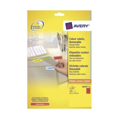 Avery L6034-20 Étiquettes auto-adhésives rouges - Label - Publicité Avery L6034-20 Étiquettes auto-adhésives rouges - Label - Publicité