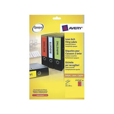 Avery Lever Arch Labels - Multi-color Laser Labels 80 pcs Avery Lever Arch Labels - Multi-color Laser Labels 80 pcs